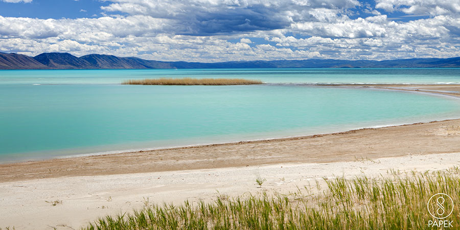 Bear Lake contains abundant suspended microscopic particles of white-colored calcium carbonate (lime) that reflect the water&...